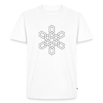 abstract snowflake in oriental ornament - Men's Premium Organic T-Shirt - white - Front - Nico (187cm)