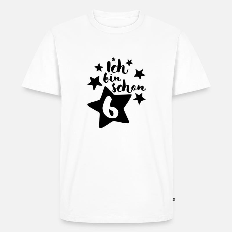 Ich bin schon Sechs! - Männer Premium Bio T-Shirt - Weiß