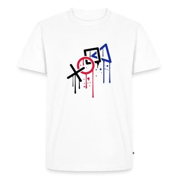 drop graffiti controller silhouette cool x square - Men's Premium Organic T-Shirt - white - Front - Nico (187cm)