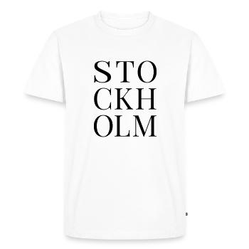 STOCKHOLM noir - T-shirt Premium bio Homme - blanc - Devant - Nico (187cm)