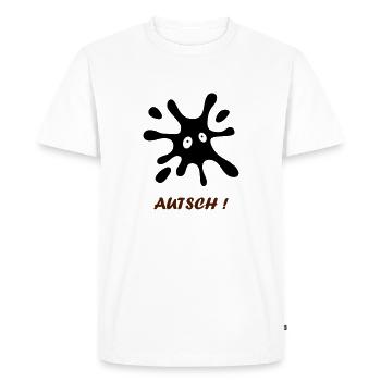 tache noire avec des yeux - Aïe - T-shirt Premium bio Homme - blanc - Devant - Nico (187cm)