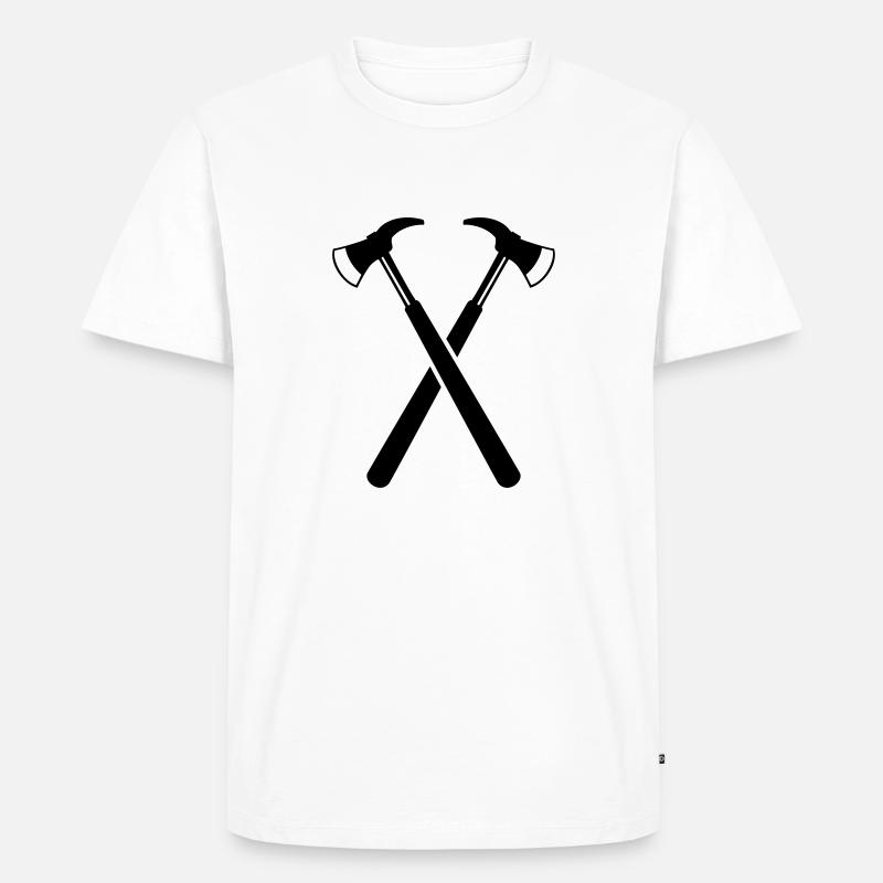 Axt Beil - Männer Premium Bio T-Shirt - Weiß
