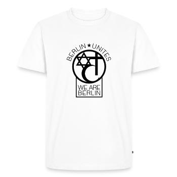 Berlin s'unit - Berlin se connecte! Berlin aime! - T-shirt Premium bio Homme - blanc - Devant - Nico (187cm)
