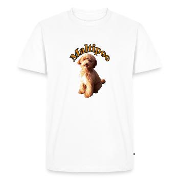 Maltipoo Lisa abricot - T-shirt Premium bio Homme - blanc - Devant - Nico (187cm)