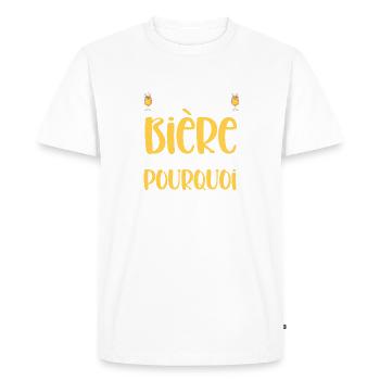 Un jour sans bière cadeau beauf humour bière - T-shirt Premium bio Homme - blanc - Devant - Nico (187cm)