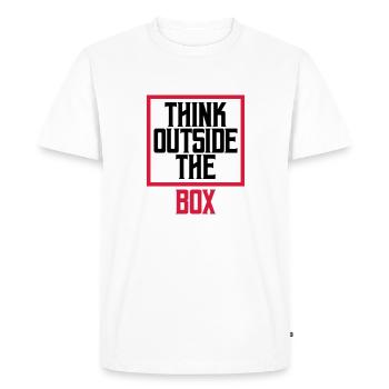 Logo Pensez à l’extérieur - T-shirt Premium bio Homme - blanc - Devant - Nico (187cm)