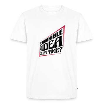 C’est une idée horrible - T-shirt Premium bio Homme - blanc - Devant - Nico (187cm)