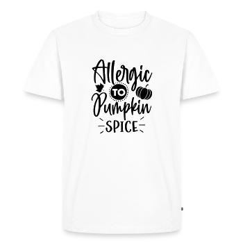 Allergique aux épices de citrouille 01 - T-shirt Premium bio Homme - blanc - Devant - Nico (187cm)