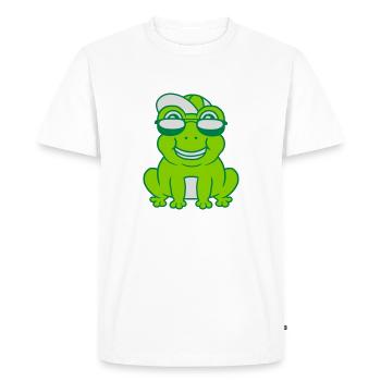 Cool petit garçon grenouille - T-shirt Premium bio Homme - blanc - Devant - Nico (187cm)
