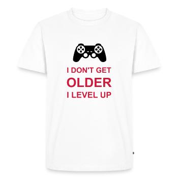 get older level up - Men's Premium Organic T-Shirt - white - Front - Nico (187cm)