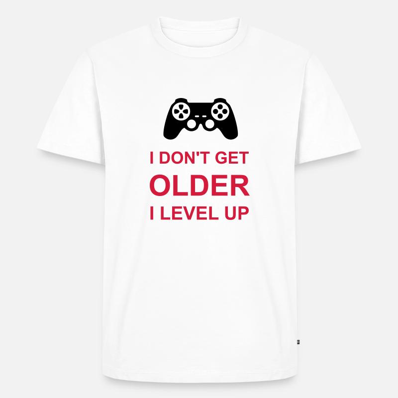 get older level up - Männer Premium Bio T-Shirt - Weiß