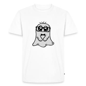 Bande dessinée Little Nerd Ghost - T-shirt Premium bio Homme - blanc - Devant - Nico (187cm)
