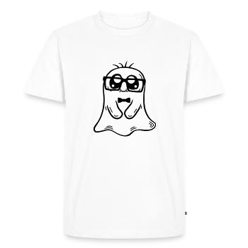 Friendly Nerd Ghost Comic - Men's Premium Organic T-Shirt - white - Front - Nico (187cm)