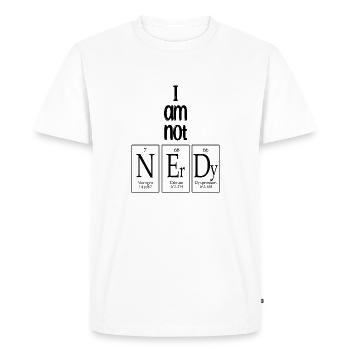 I am not (too) nerdy) - Men's Premium Organic T-Shirt - white - Front - Nico (187cm)