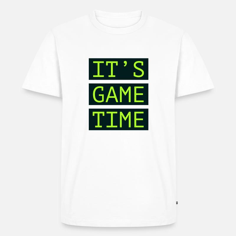 It's Game Time - Männer Premium Bio T-Shirt - Weiß