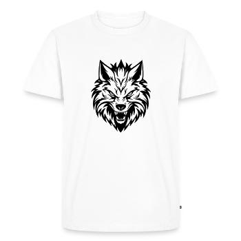 Wolf - Men's Premium Organic T-Shirt - white - Front - Nico (187cm)