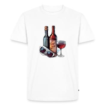 Wine bottles and glasses - Men's Premium Organic T-Shirt - white - Front - Nico (187cm)