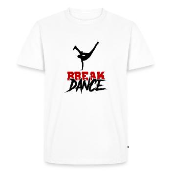 Break Dance 01 - Men's Premium Organic T-Shirt - white - Front - Nico (187cm)