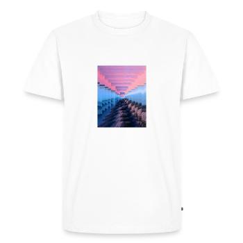 Paysage enveloppé de brume - T-shirt Premium bio Homme - blanc - Devant - Nico (187cm)