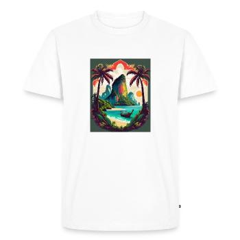 Krabi Island : l'île où le rêve devient réalité - T-shirt Premium bio Homme - blanc - Devant - Nico (187cm)