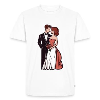 Mariage mariée marié jeunes mariés - T-shirt Premium bio Homme - blanc - Devant - Nico (187cm)