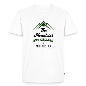 mountains calling i must go - Men's Premium Organic T-Shirt - white - Front - Nico (187cm)