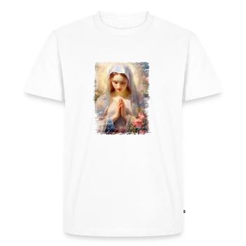 virgin mary jesus bible christian religion christian - Men's Premium Organic T-Shirt - white - Front - Nico (187cm)