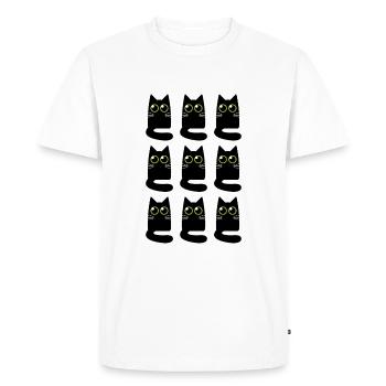 Neuf Petits Chats Noirs - T-shirt Premium bio Homme - blanc - Devant - Nico (187cm)