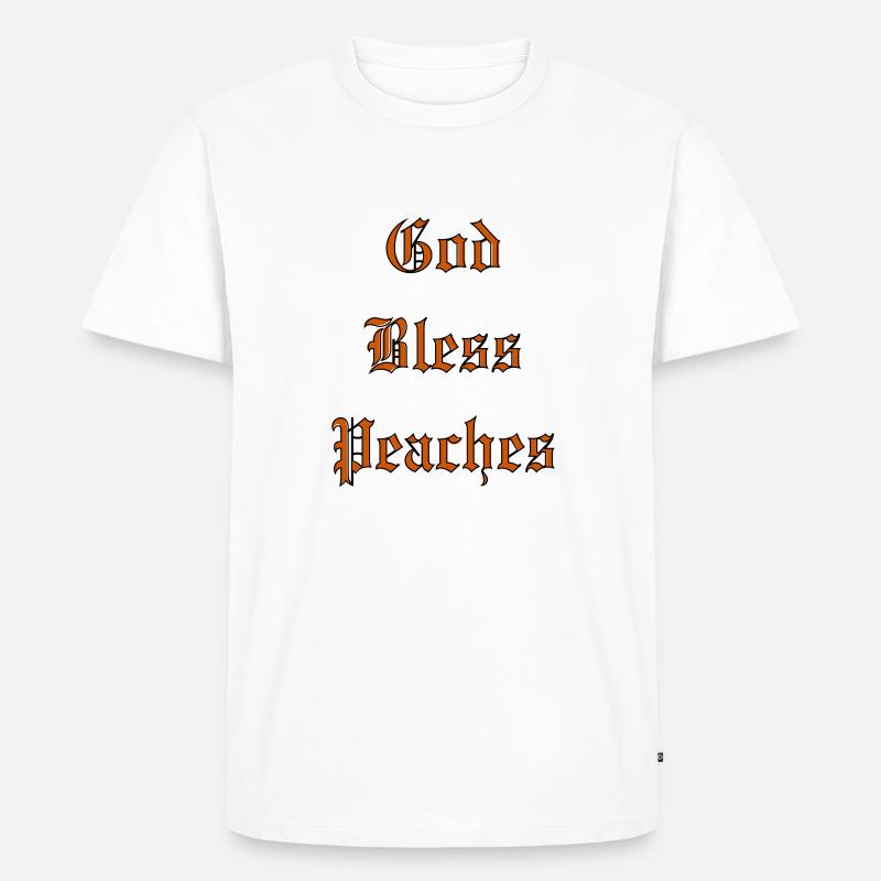 GodBlessPeaches - Männer Premium Bio T-Shirt - Weiß