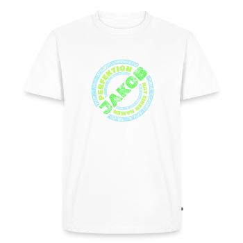 Jacob - Men's Premium Organic T-Shirt - white - Front - Nico (187cm)