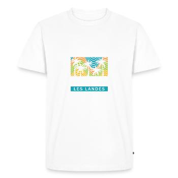048s PLAGES SURF SOLEIL - T-shirt Premium bio Homme - blanc - Devant - Nico (187cm)