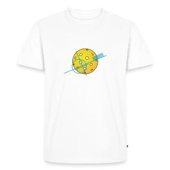 Le pickleball n’abandonne jamais - T-shirt Premium bio Homme - blanc - Devant - Nico (187cm)