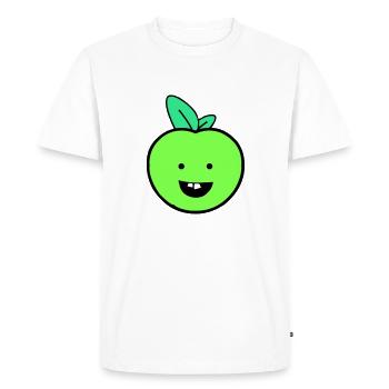 apple smile - Men's Premium Organic T-Shirt - white - Front - Nico (187cm)