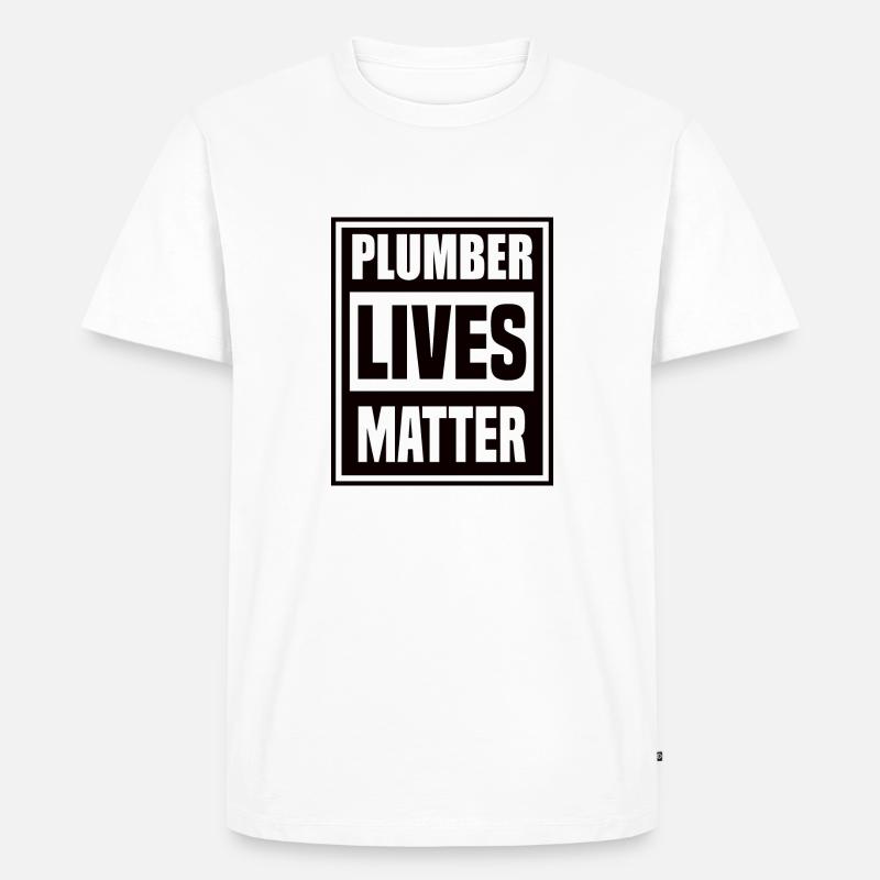 Das Leben eines Klempners zählt - Männer Premium Bio T-Shirt - Weiß