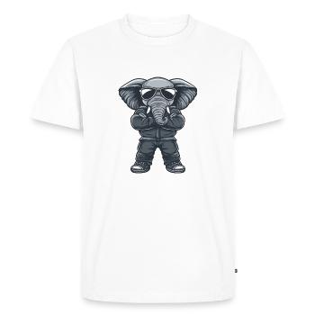 Elephant Comic Sunglasses - Men's Premium Organic T-Shirt - white - Front - Nico (187cm)