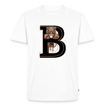 Letter b tiger - gift idea - Men's Premium Organic T-Shirt - white - Front - Nico (187cm)