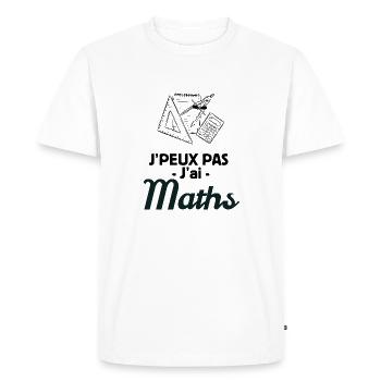 je peux pas j'ai j'ai maths cadeau humour - T-shirt Premium bio Homme - blanc - Devant - Nico (187cm)