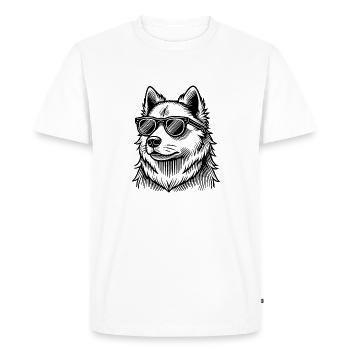 Chien avec des lunettes de soleil - T-shirt Premium bio Homme - blanc - Devant - Nico (187cm)