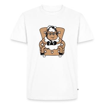Sheep Gamer Armchair Controller Video Game Nerd Cool - Men's Premium Organic T-Shirt - white - Front - Nico (187cm)