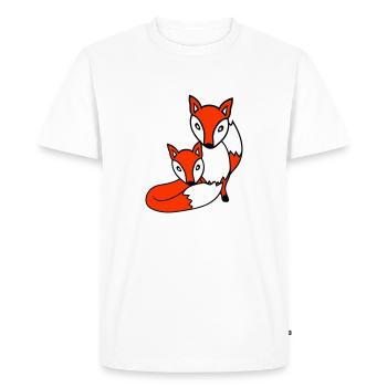 2 Foxes Friends Red Fox Two Wild Animals Team - Men's Premium Organic T-Shirt - white - Front - Nico (187cm)