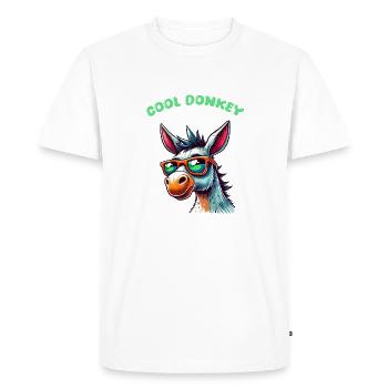 Donkey Comic Cool - Men's Premium Organic T-Shirt - white - Front - Nico (187cm)