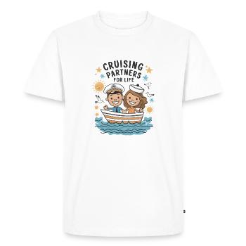 Cruising Partners - Bottes T-shirt pour homme et femme - T-shirt Premium bio Homme - blanc - Devant - Nico (187cm)