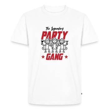Party Gang Monkey Funny - Men's Premium Organic T-Shirt - white - Front - Nico (187cm)