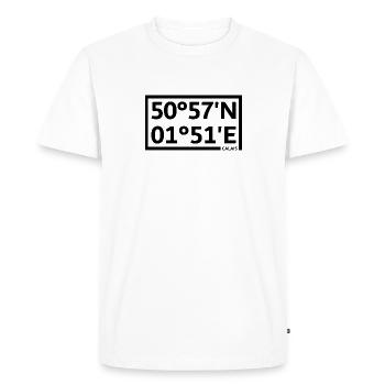 Coordonnées de Calais - T-shirt Premium bio Homme - blanc - Devant - Nico (187cm)