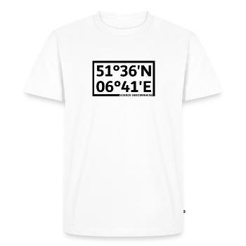 Voerde (Lower Rhine) coordinates - Men's Premium Organic T-Shirt - white - Front - Nico (187cm)