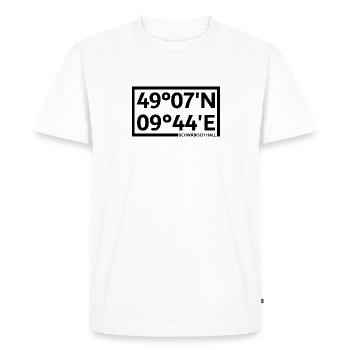 Coordonnées de Schwäbisch Hall - T-shirt Premium bio Homme - blanc - Devant - Nico (187cm)