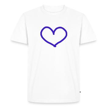Idée cadeau coeur bleu bleu foncé bleu - T-shirt Premium bio Homme - blanc - Devant - Nico (187cm)