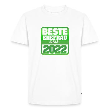 Femme 2022 - T-shirt Premium bio Homme - blanc - Devant - Nico (187cm)