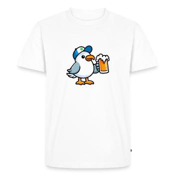 Trucker Cappy Fête de la bière de la mouette de la mer du Nord - T-shirt Premium bio Homme - blanc - Devant - Nico (187cm)