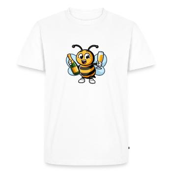 Bee Sparkling Wine Bottle Beer Celebration Birthday - Men's Premium Organic T-Shirt - white - Front - Nico (187cm)